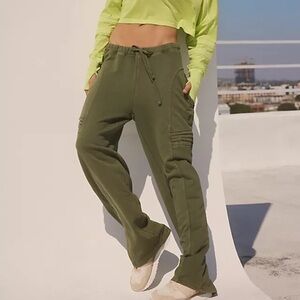 Free people best of straight leg pants-green